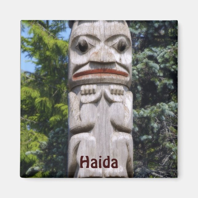 Haida Native American Totem Pole Art Magnet (Front)