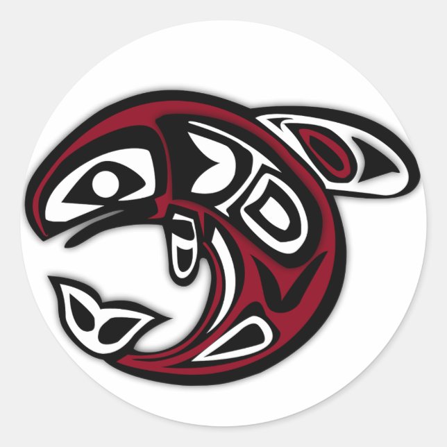 Haida Orca Northwest Coast Killer Whale Art Classic Round Sticker (Front)