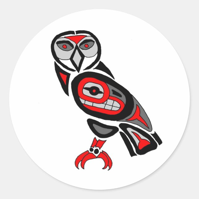 Haida Owl 2014 Classic Round Sticker (Front)