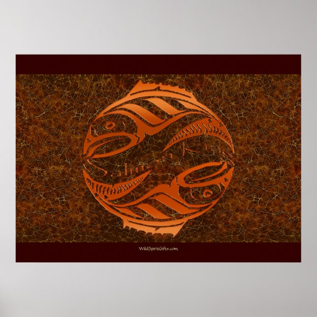 HAIDA SALMON KING Native American Art Poster (Front)