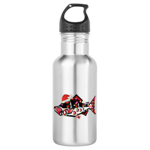 Haida Salmon Symbolism Ornament Unique Christmas 532 Ml Water Bottle