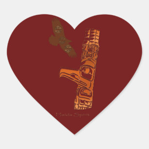 HAIDA SPIRIT Eagle & Totem Pole Art Stickers