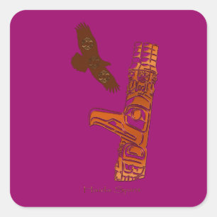 HAIDA SPIRIT Eagle & Totem Pole Art Stickers