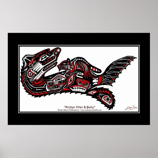 "HAIDA SPIRIT" First Nations-style Otter Art Print (Front)