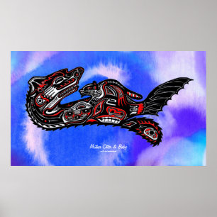 "HAIDA SPIRIT" Mother Otter & Baby Haida Art Print