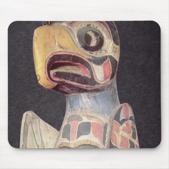 Haida 'Thunderbird' statue (painted wood) Mouse Mat (Front)