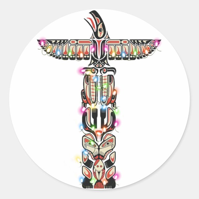 Haida  Thunderbird Symbolism Haida Nation Native Classic Round Sticker (Front)