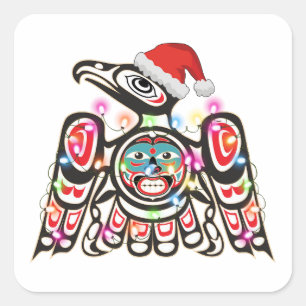 Haida Thunderbird Symbolism Ornament Target Christ Square Sticker
