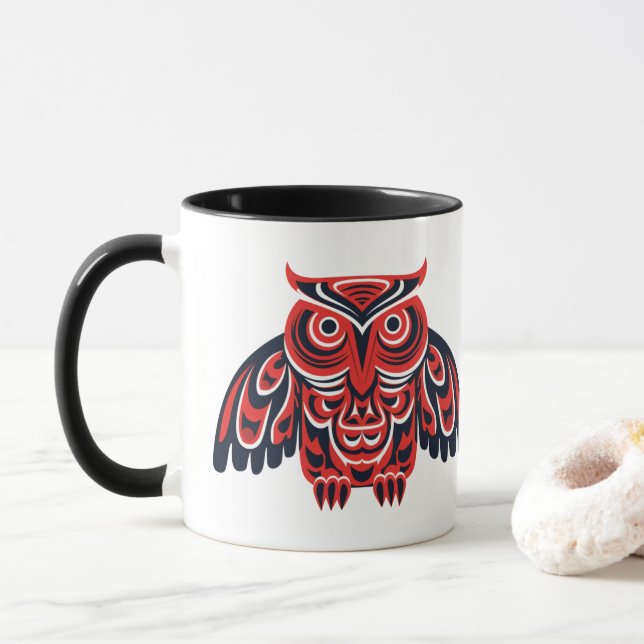 Haida Tlingit Native owl Mug (With Donut)