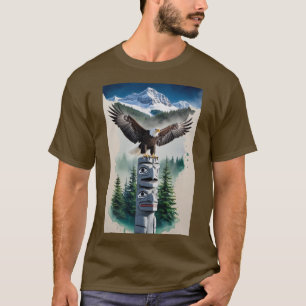 Haida Totem and Bald Eagle T-Shirt