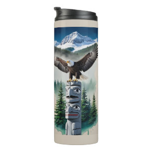 Haida Totem and Bald Eagle Thermal Tumbler