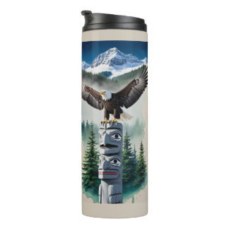 Haida Totem and Bald Eagle Thermal Tumbler