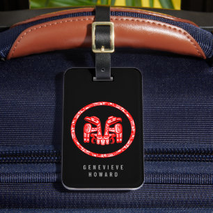 Haida Tribal Native American Double Red Eagle  Luggage Tag