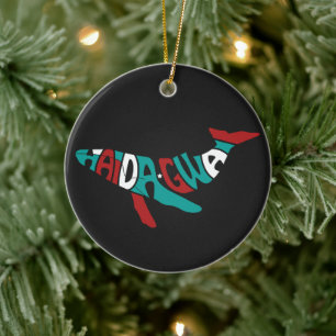 Haida Whale Native Pride Haida mens Gift Ideas Ceramic Tree Decoration