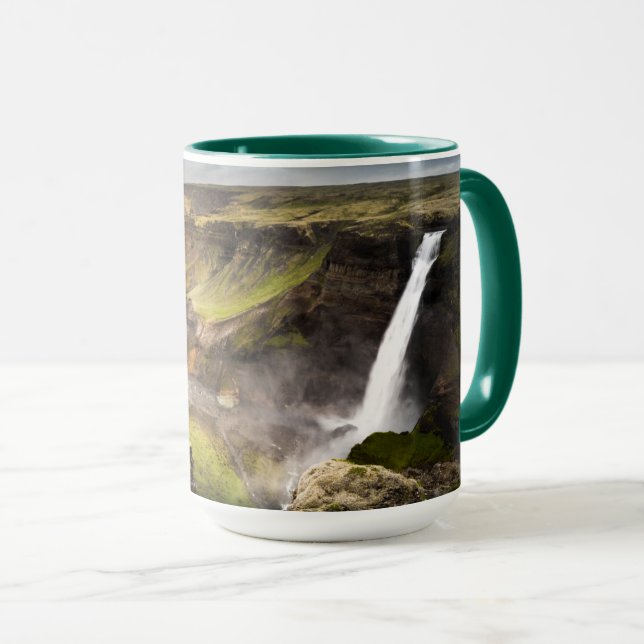 Haifoss Waterfall | Summer in Iceland Mug (Front Right)