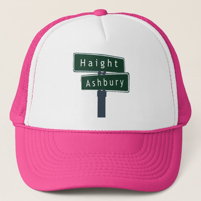 Haight Ashbury Classic Street Sign Trucker Hat (Front)