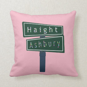 Haight Ashbury Rainbow Street Sign Cushion