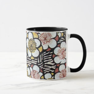 HAIKU/ BLACK WHITE PINK SPRING FLOWERS MUG
