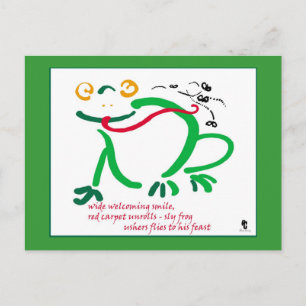 Haiku - frog's feast postcard
