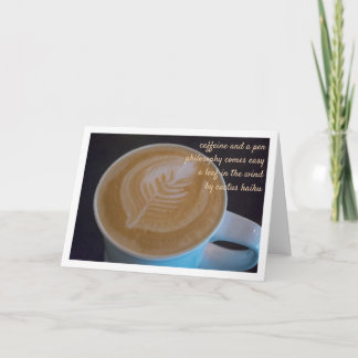 Haiku Latte Leaf Coffee Lover Personalizable Blank Card