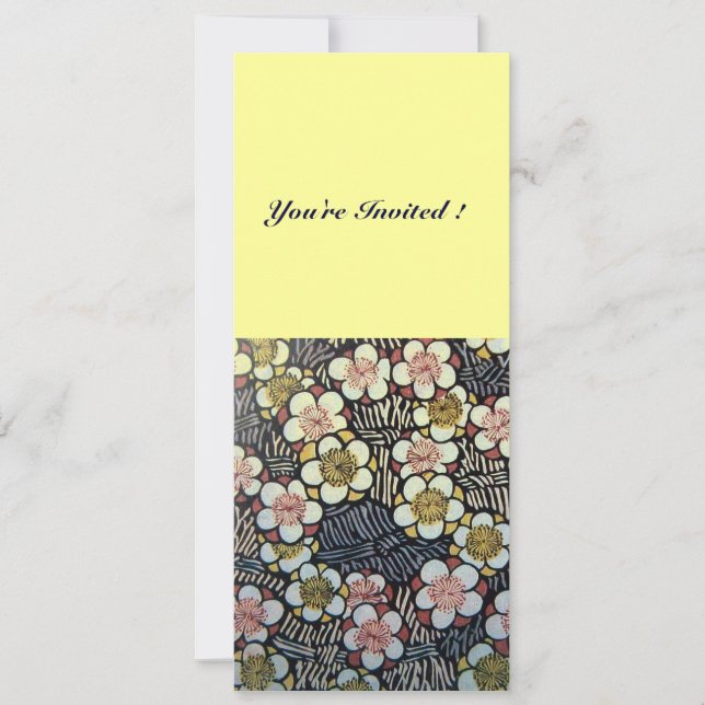 HAIKU pink white brown black yellow Invitation (Front)