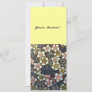 HAIKU pink white brown black yellow Invitation