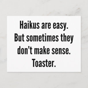Haikus Are Easy Postcard