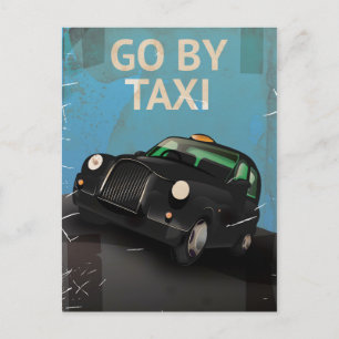 Hail a Taxi Cab! vintage Poster. Postcard