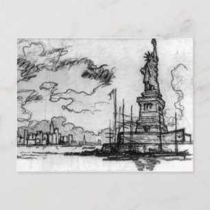 Hail America - Joseph Pennell - 1908 Postcard