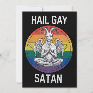 Hail Gay Satan Funny Goth Gothic Goat LGBTQ Invitation
