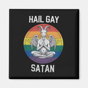 Hail Gay Satan Funny Goth Gothic Goat LGBTQ Magnet