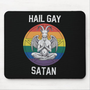 Hail Gay Satan Funny Goth Gothic Goat LGBTQ Mouse Mat