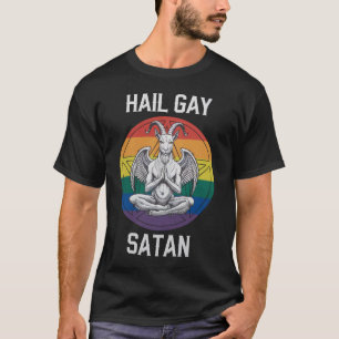 Hail Gay Satan Funny Goth Gothic Goat LGBTQ T-Shirt