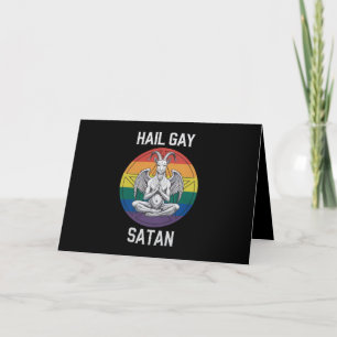 Hail Gay Satan Funny Goth Gothic Goat LGBTQ Thank You Card