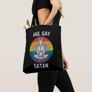 Hail Gay Satan Funny Goth Gothic Goat LGBTQ Tote Bag