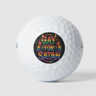 Hail Gay Satan Rainbow Baphomet Devil Goat LGBTQ Golf Balls
