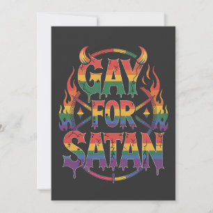 Hail Gay Satan Rainbow Baphomet Devil Goat LGBTQ  Holiday Card