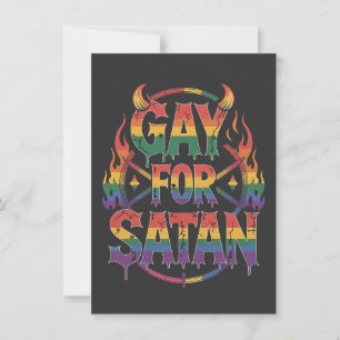Hail Gay Satan Rainbow Baphomet Devil Goat LGBTQ  Invitation