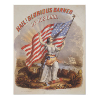 Hail! Glorious Banner of our Land-Patriotic Art Photo Print