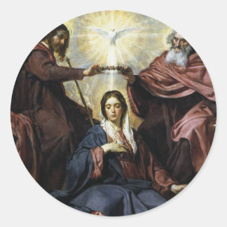 HAIL HOLY QUEEN CLASSIC ROUND STICKER