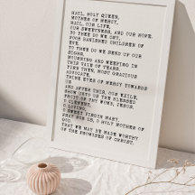 Hail, holy Queen Prayer Poster