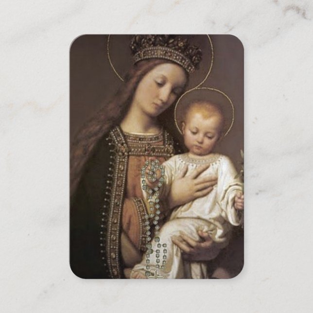 Hail Holy Queen Rosary Prayer Card (Front)