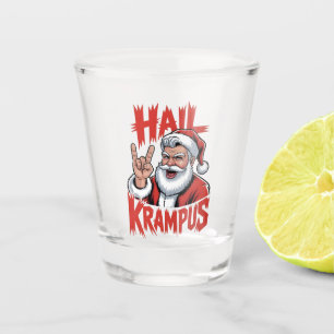 Hail Krampus Devil Horn Krampus Rock Shot Glass
