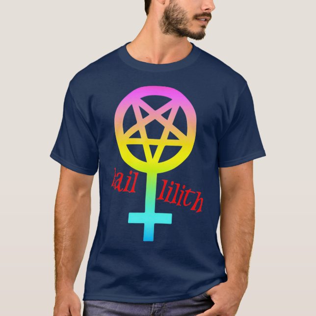 Hail Lilith LGBT Pride Pastel Goth Satan T-Shirt (Front)