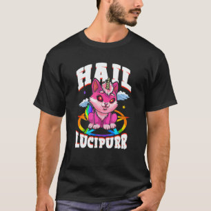 Hail Lucipurr Cat Rainbow Unicorn Kitty Satanic T-Shirt