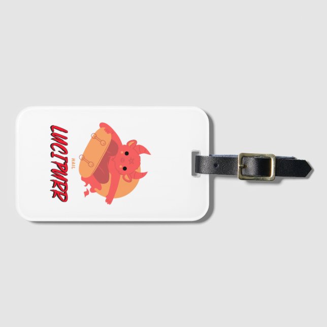 Hail Lucipurr Luggage Tag (Front Horizontal)