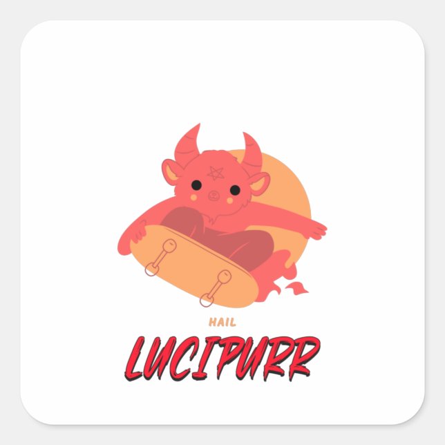 Hail Lucipurr Square Sticker (Front)