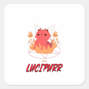 Hail Lucipurr Square Sticker