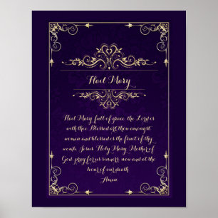 Hail Mary Catholic Prayer Poster