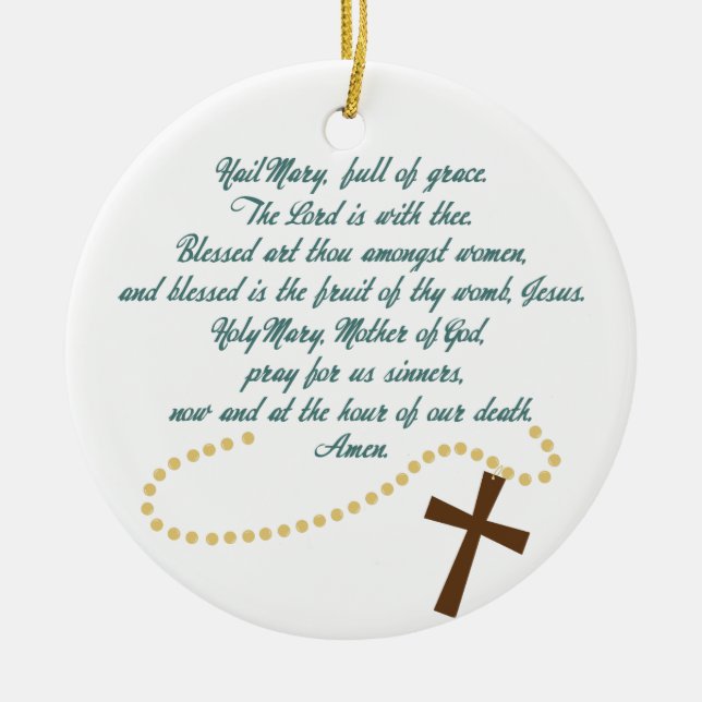 Hail Mary Ceramic Tree Decoration (Front)